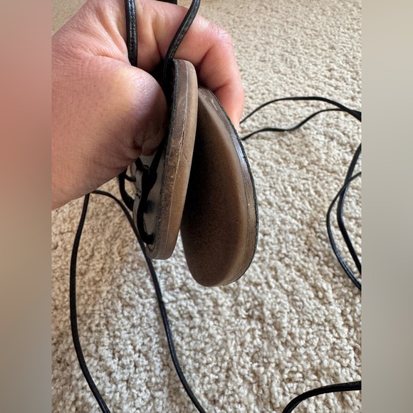 10 Madewell black strappy sandals lace up - Picture 2 of 8